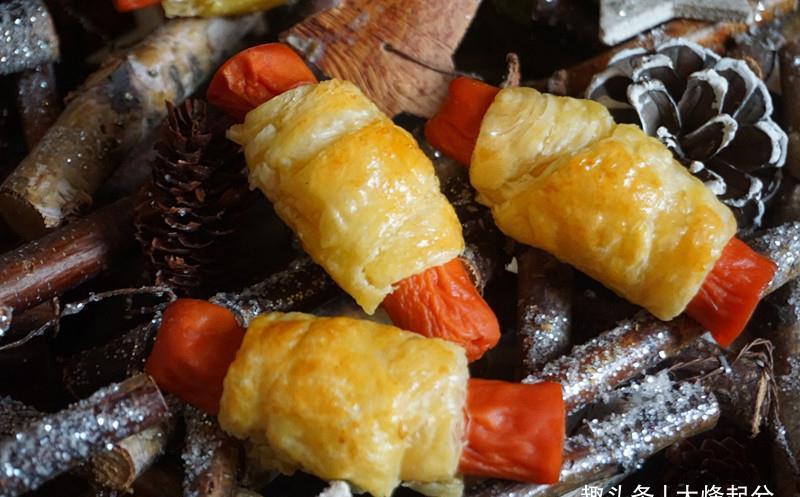 教你用蛋挞皮做酥皮香肠小面包,孩子连吃3个都不够,好做好吃