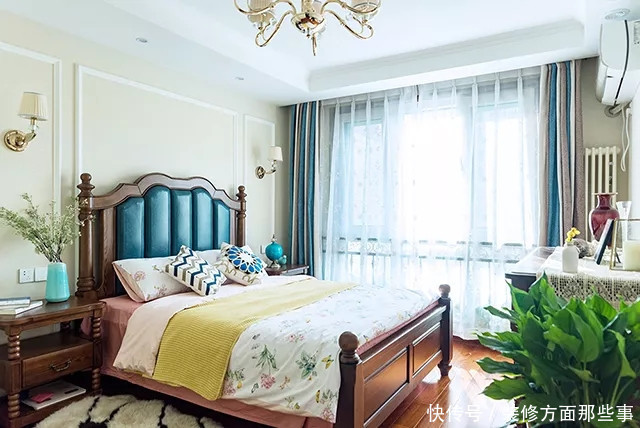 次卧|120平旧房将美式元素融入，让空间充满现代自然的气质