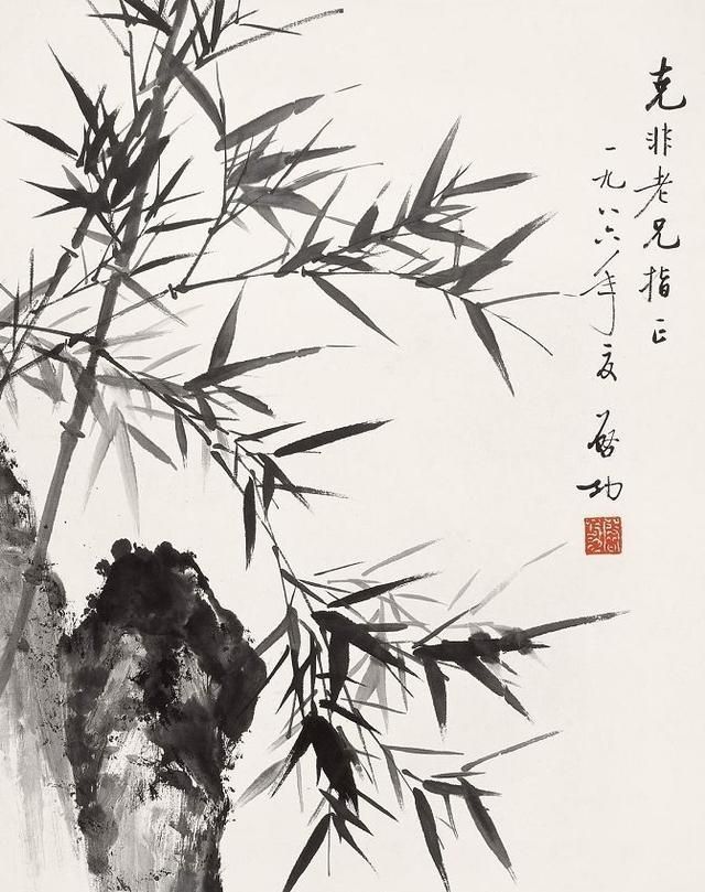 作品|启功的《竹石图》欣赏,比他的书法更厉害,作品意境感极强