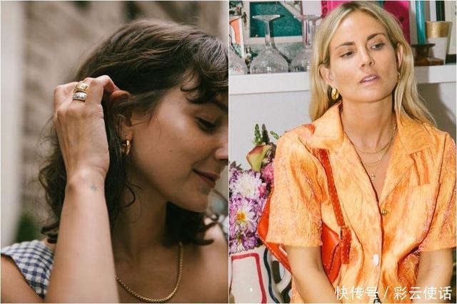 夏季金色饰品搭配小诀窍,圆环戒指、耳环、手链,一扫土豪味!