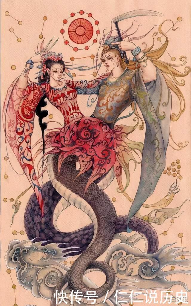 女娲为什么是人身蛇尾的形象这并不是上古流传,而是汉代才有的