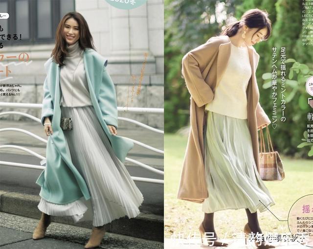 直筒裙|衣服不用太多，搭配很重要！今春最火的“大衣+裙子”穿搭：漂亮