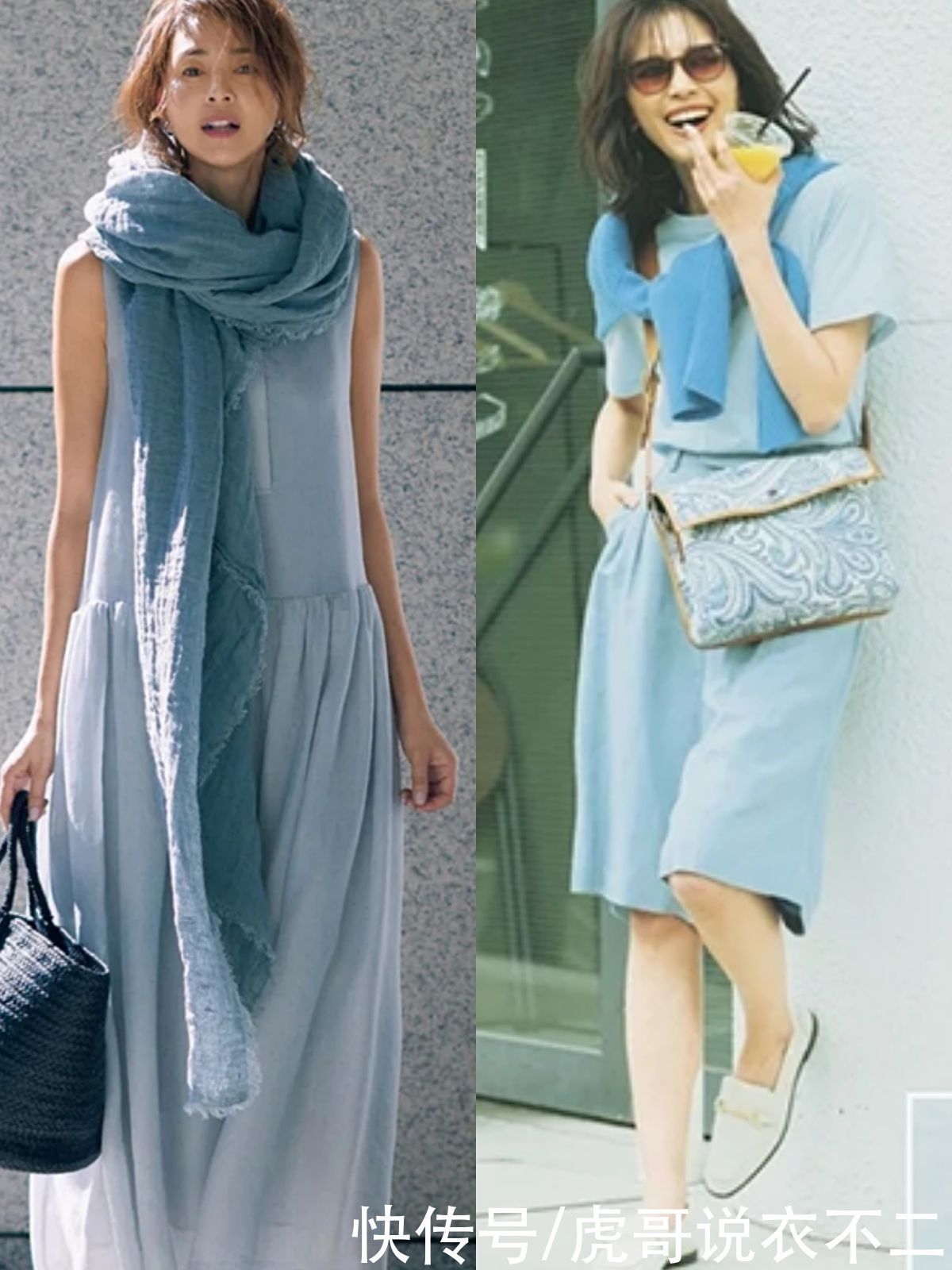 穿搭|40岁女人要想显年轻,初夏多穿蓝色系,好看的穿搭思路都在这里了