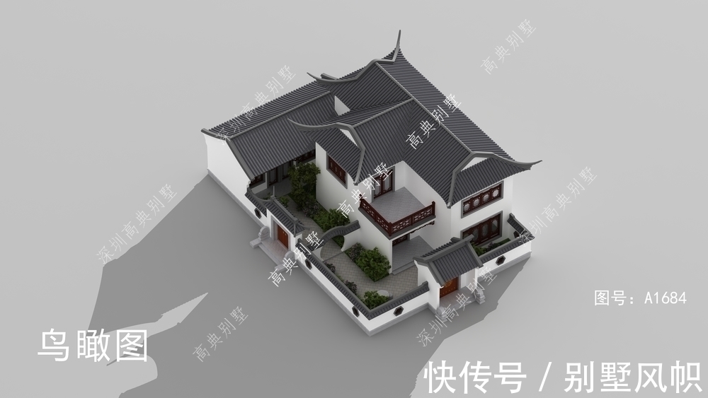 这款经典中式别墅,带庭院设计,很多人想建一栋。