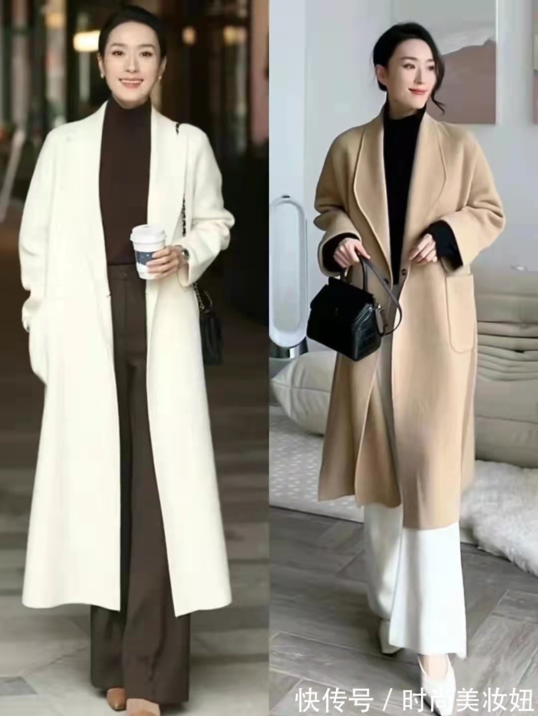 色彩 上了40岁的女人,还是穿大衣更显气质,看她的搭配高级洋气