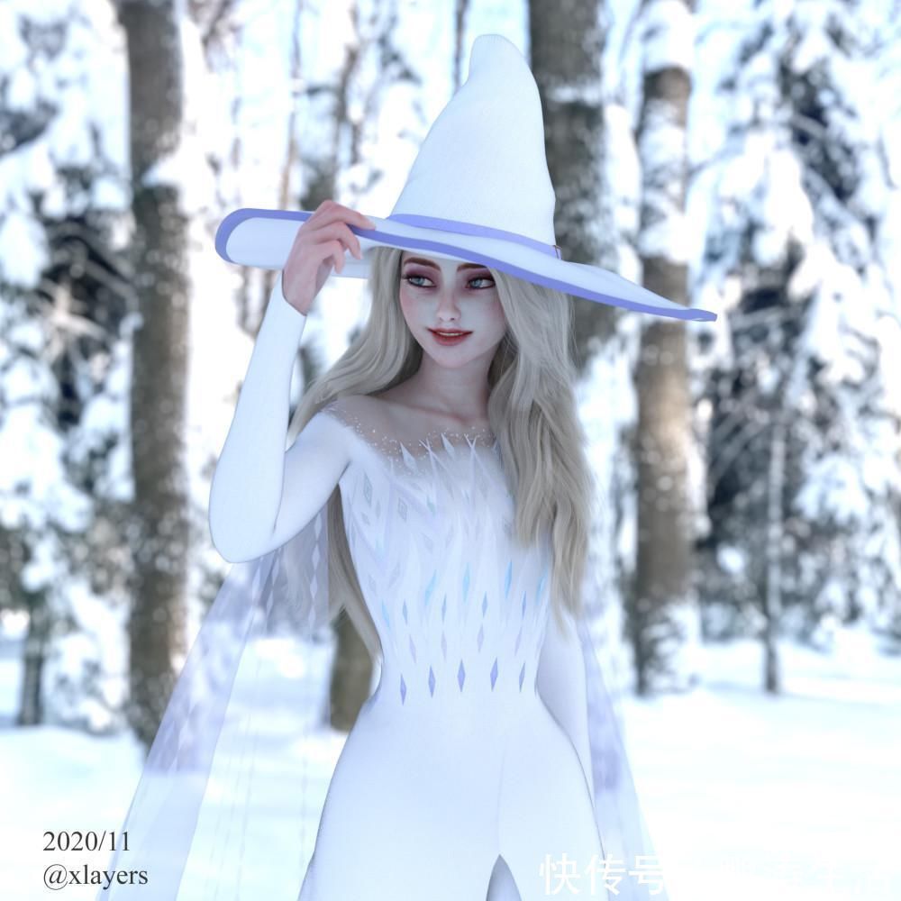 3d|“冰雪女王”艾莎,真人都难以COS,3D建模才能实现100%还原
