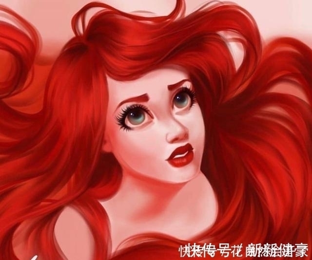 梅莉达|当迪士尼公主发量变多,爱丽儿红发太亮眼,艾莎女王让人羡慕