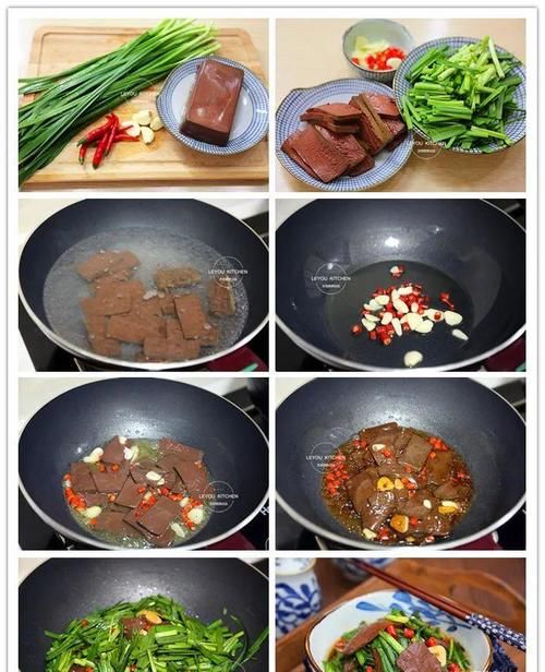 大火快炒即可，做法简单，春天的韭菜鲜嫩有味儿，还不容易长胖哦