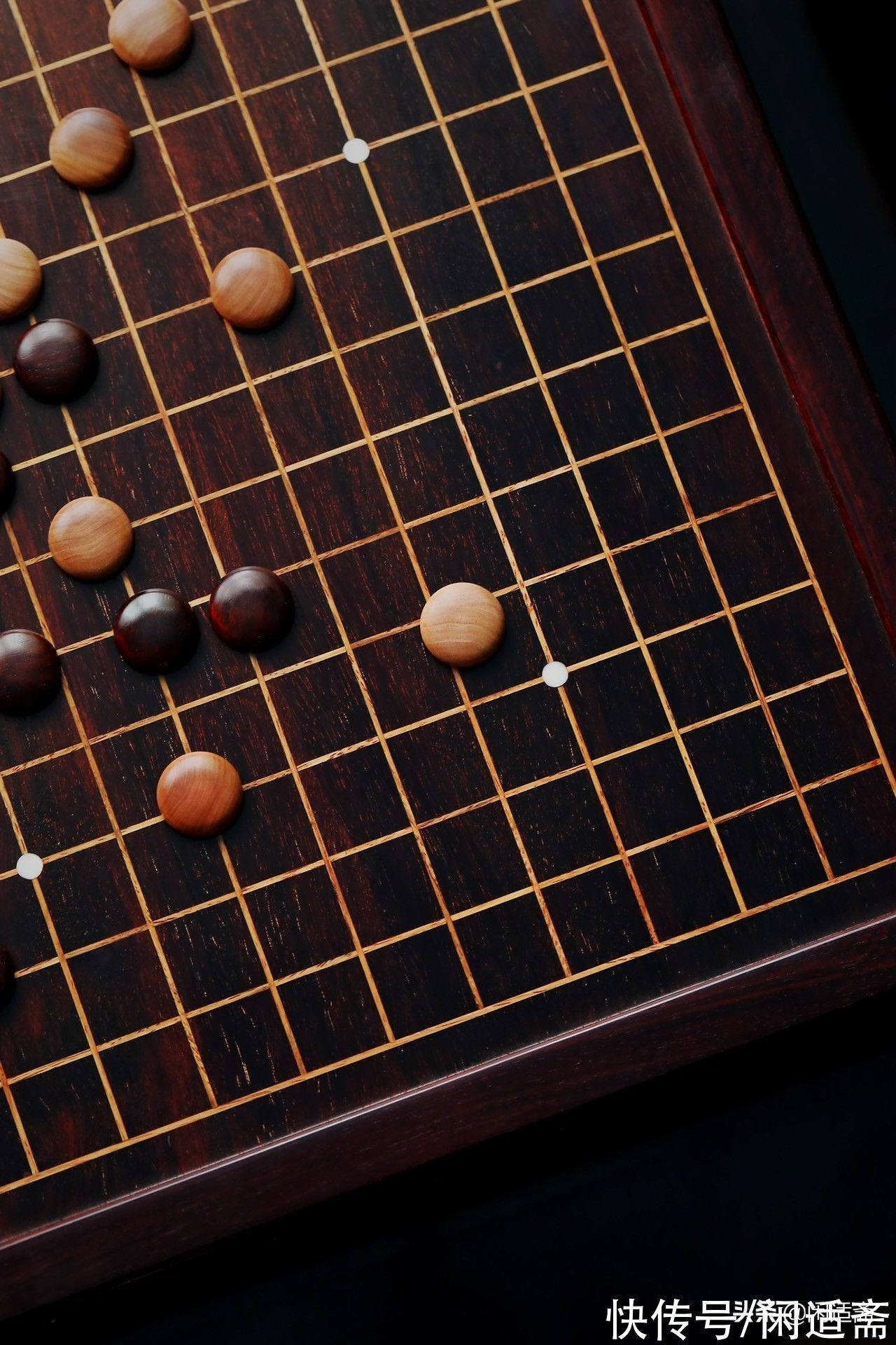 棋盘@文人雅趣，小叶紫檀，三弯腿卷草纹，双面棋盘