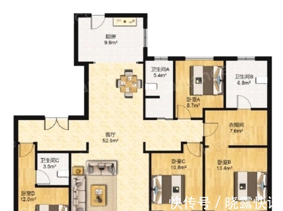 复合木地板|期待已久的精装房终于交钥匙了,简约清爽,买完家具就能拎包入住