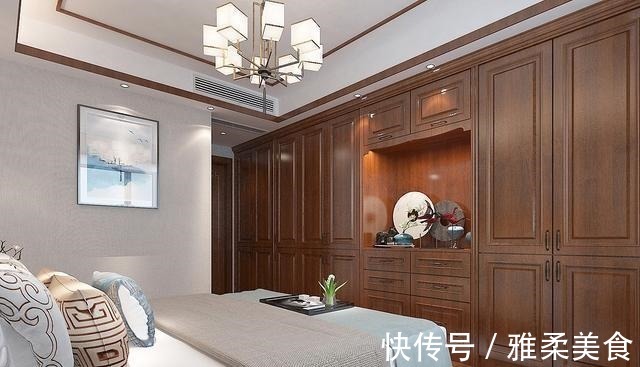 卧室|150㎡中式风用红木色,大气美观又有品味,入户便让人心生喜爱