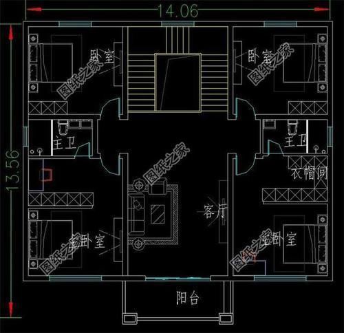 楼房图|适合老家建的三十万左右二层楼房图，配色清新雅致，来看看