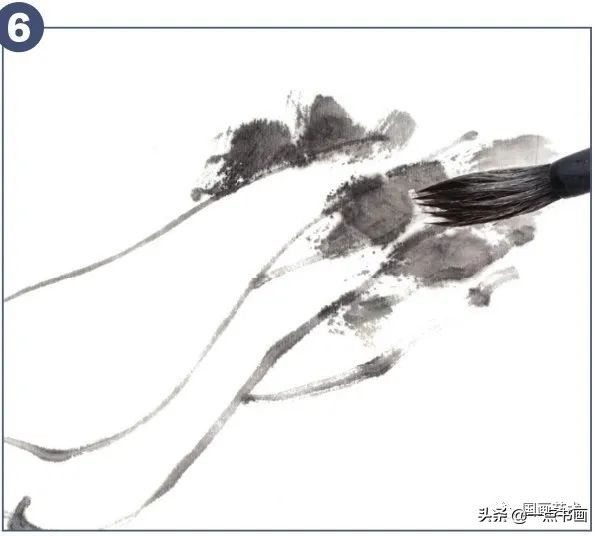 一步一步学画水墨大白菜