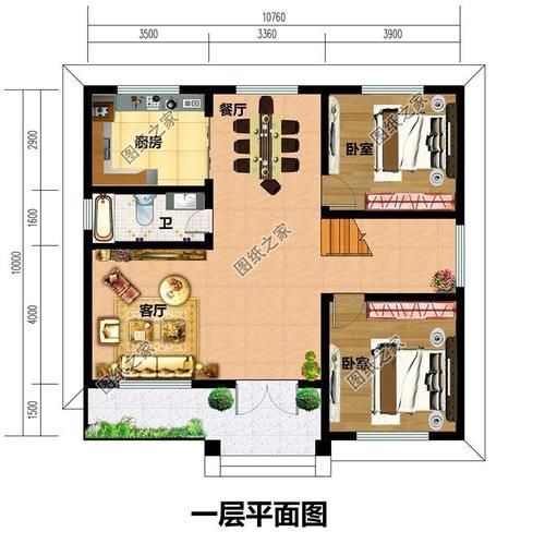 客厅|推荐三款二层自建房设计图，占地不超过120平米，依旧大气时尚