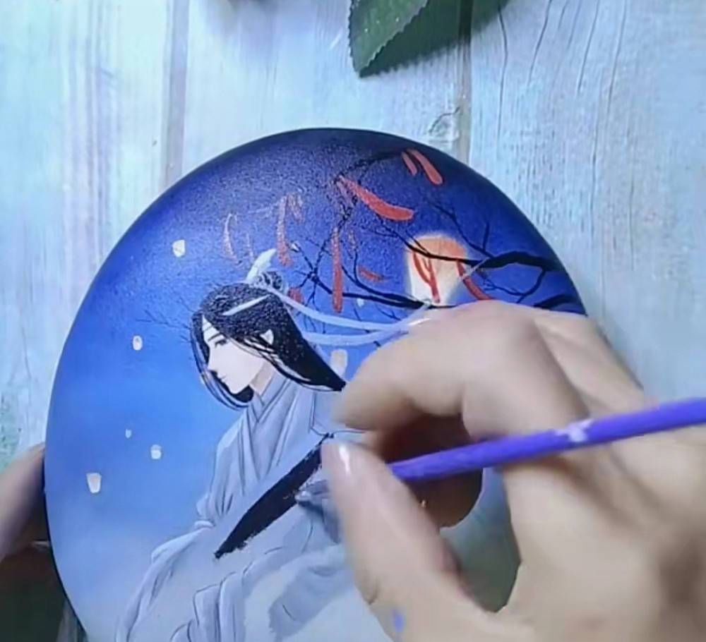 男主角|美术生在石头上画画,开始以为是天官赐福,最后原来是忘羡