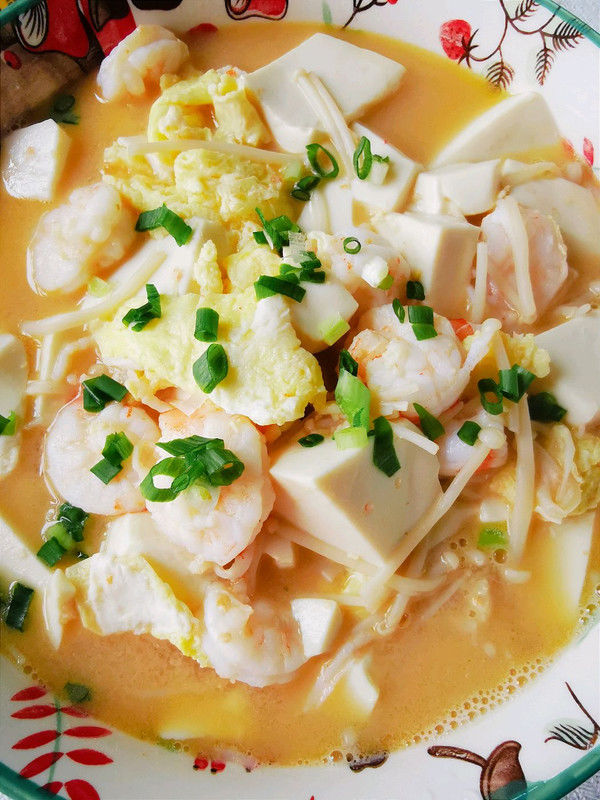 虾油菌菇豆腐煲