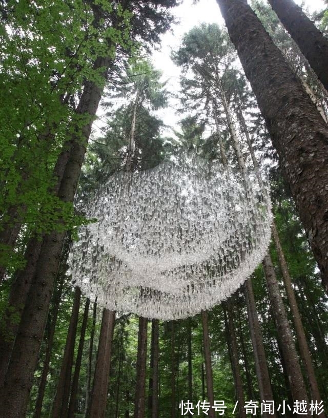 收集装置$神奇的雨水收集装置，装满雨水后形似吊灯，重达800磅