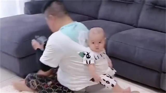 带娃|爸爸带娃脑洞大开,花样百出,网友吐槽:爸爸带娃,活着就行