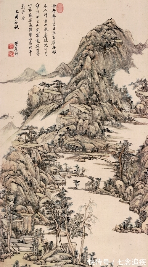 王原祁!成一家风骨,“龙脉”山水,王原祁绘《山中早春》