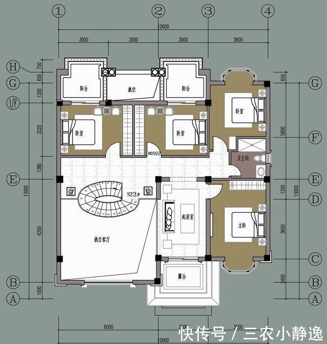 别墅|12.6*13平米的面积能建成怎样的房子? 看看这栋5室1厅的二层农村别墅