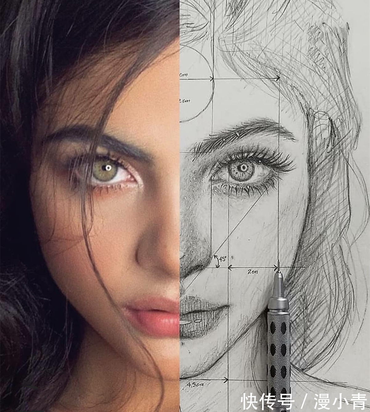 拼脸#画师用绘画和照片拼脸的方式告诉大家,绘画需要的不只是一门学科