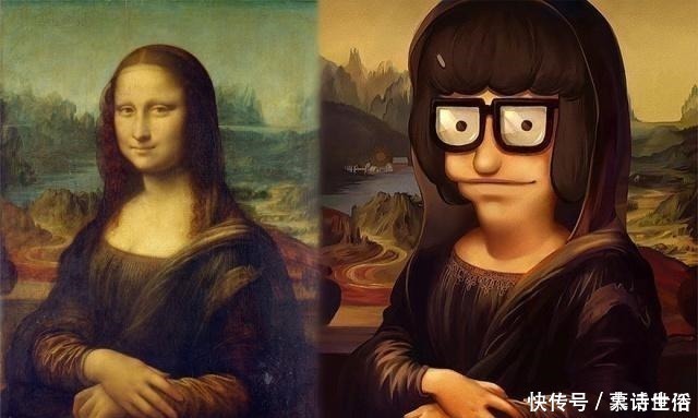 蒙娜丽莎|当世界著名油画换成动漫脸,这样的蒙娜丽莎、达芬奇看到都会抓狂