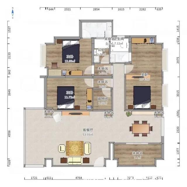 优雅|142平现代风四居室,客厅从任何角度看都有美感
