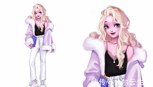宝嘉康蒂|“油画风格”的迪士尼公主,身穿便装很摩登,又酷又拽比王子还帅