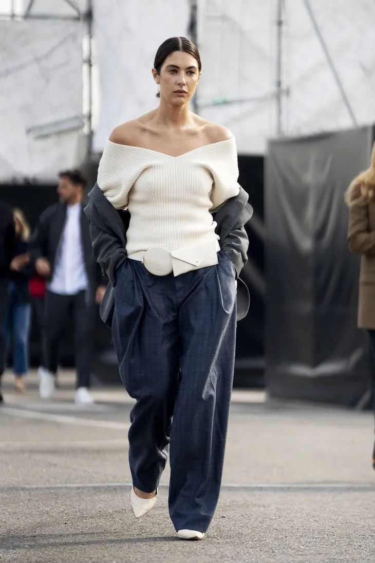 针织|一字肩针织衫,9月不穿傲娇下线