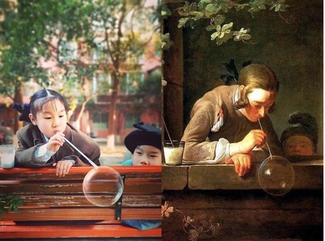 创造力&老师让模仿“世界名画”,经典动作神还原,学生个个“演技炸裂”