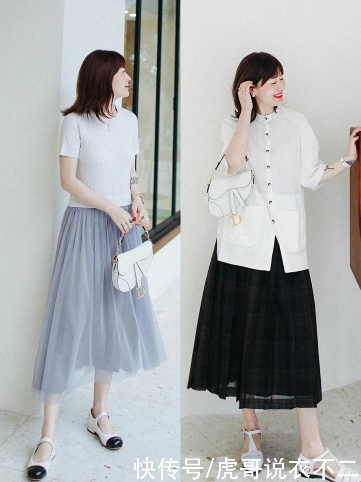 半裙|会穿衣的中年女人更爱“半身裙”，优雅又遮肉，远比同龄人更好看