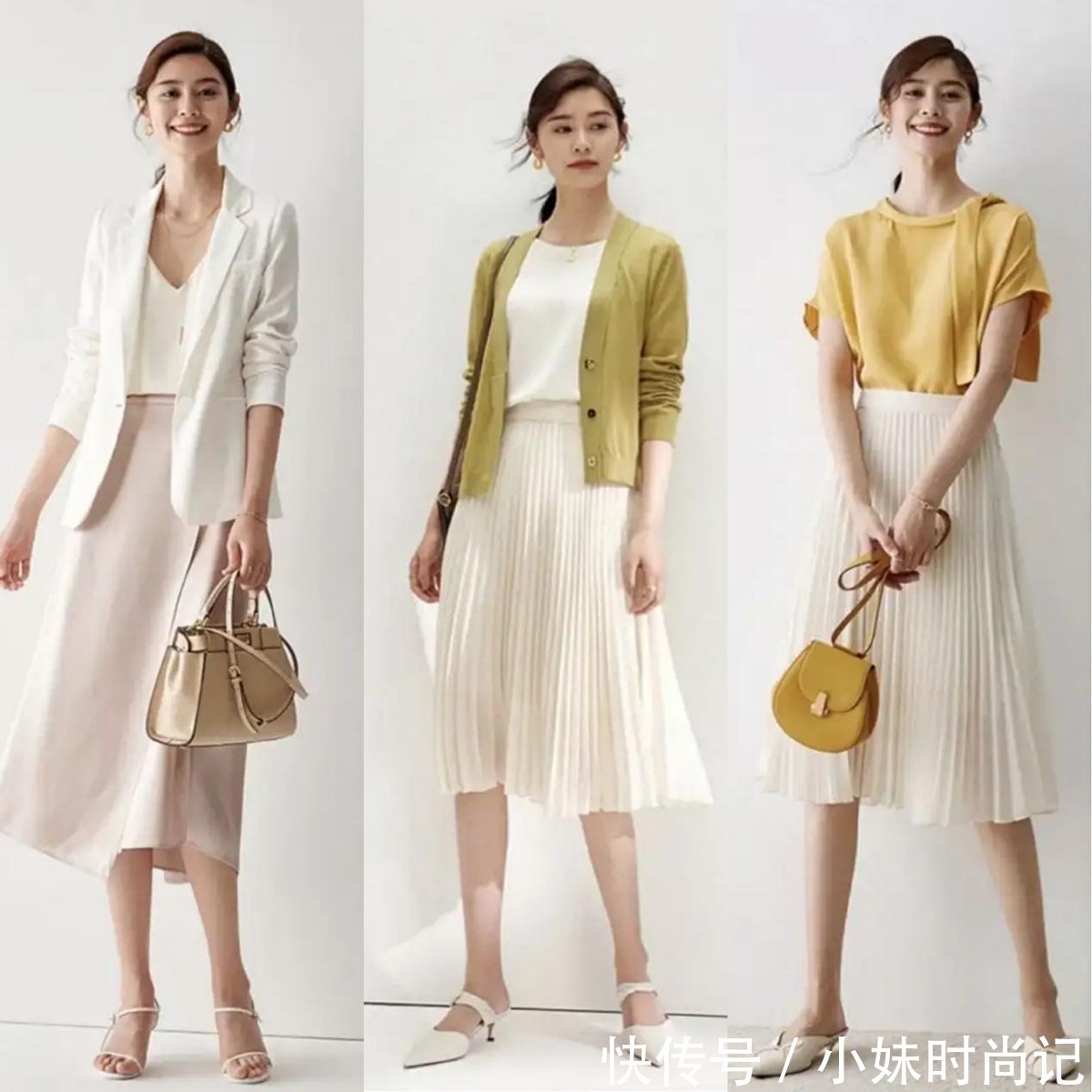路人感|这才是职场女人该有的打扮,“衬衫+半裙”,轻松告别呆板路人感