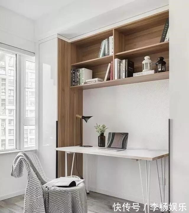 木色|120㎡3房2厅户型装修图，白色、木色与灰色的搭配，真时尚！