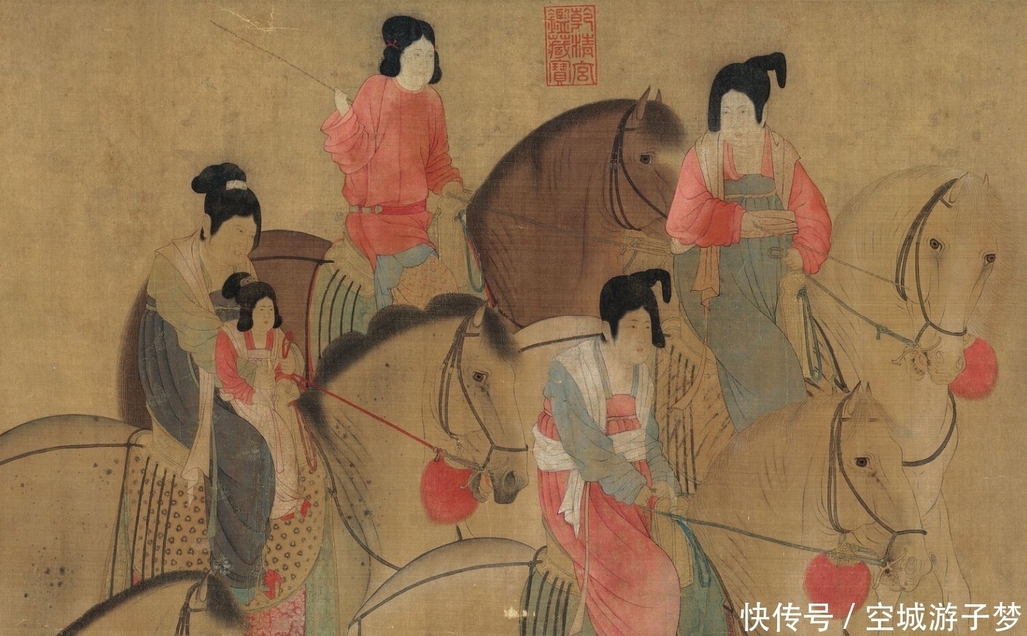 虢国夫人游春图|古画真假对比:画家们巧夺天工的临摹之作,有的赝品还被当成真迹