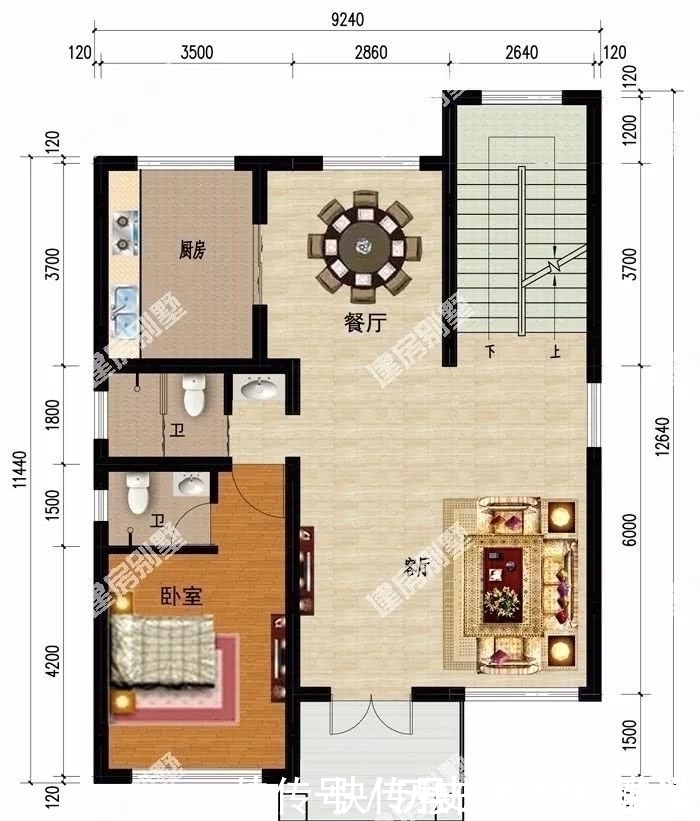 主卧室|小面宽设计的两栋农村别墅,第一栋仿古设计,第二栋带堂屋