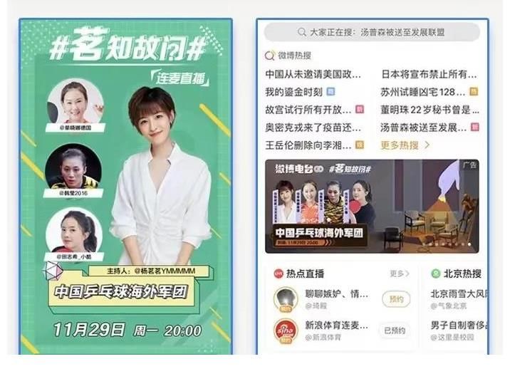 中国队|体育大咖连麦助威世乒赛背后 微博用“热点+社交”掌握商业密码