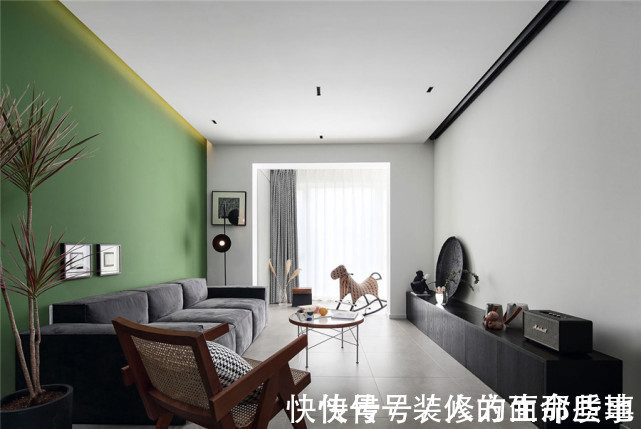 投影|121平北欧风三居室,客厅没有电视,投影的幕布居然藏在吊顶里