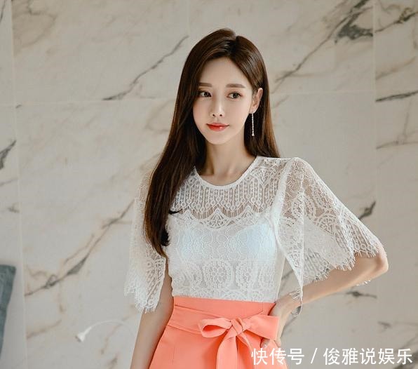  孙允珠|孙允珠高清美图漫雪橘红雅彩卷花文艺包臀裙