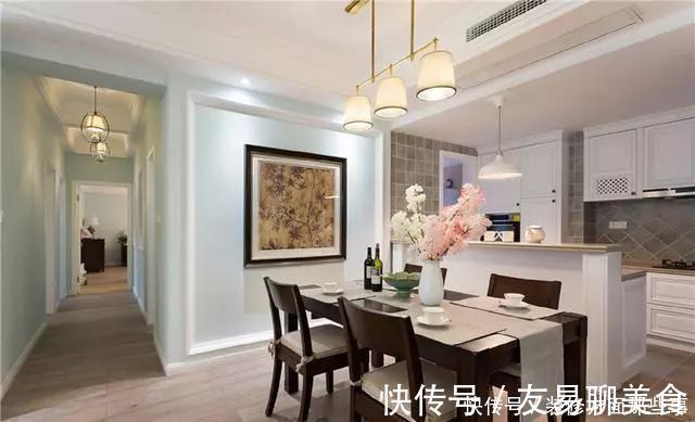 美式|简美式三室两厅,客厅厨房餐厅呈开放式，全屋时尚、敞亮、大气!