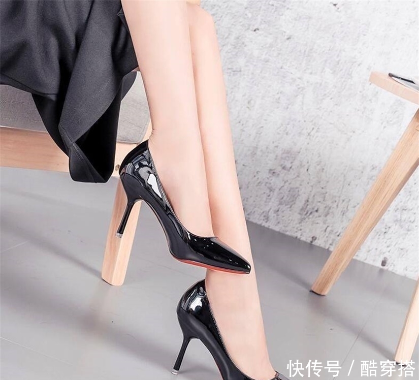洋气|稳固的酒杯细跟,细跟鞋洋气又百搭