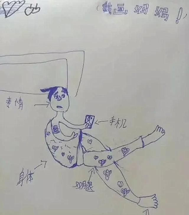 幼儿园老师留作业，让孩子画妈妈，看到孩子的作业后，老师笑出声