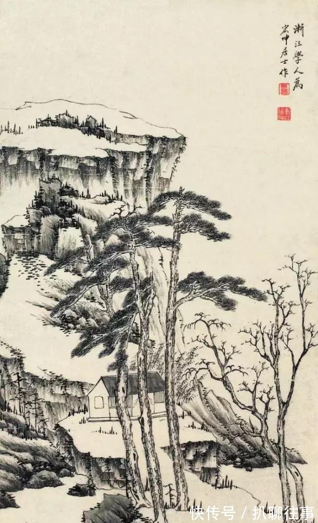 水墨纸本|清初四大画僧笔下的意境山水，不只是养眼