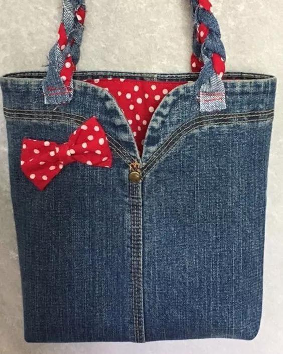 diy 一条旧牛仔衣裤,就能改造出女生喜欢的包包,以后都不舍得扔了