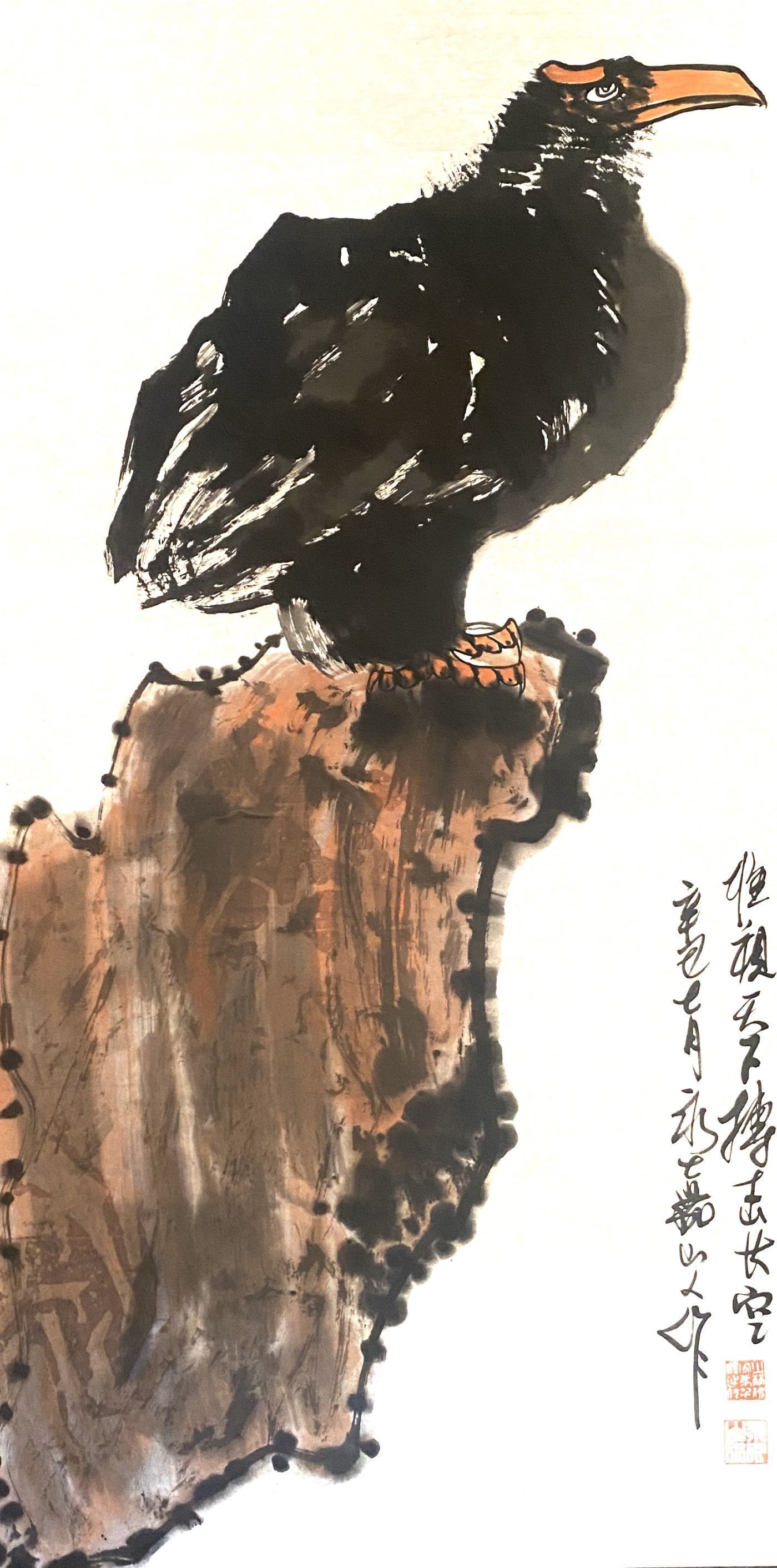 国画家#国画家、画鹰大家、指墨画艺术大师朱祖国——从未停止过对艺术的追求与探索