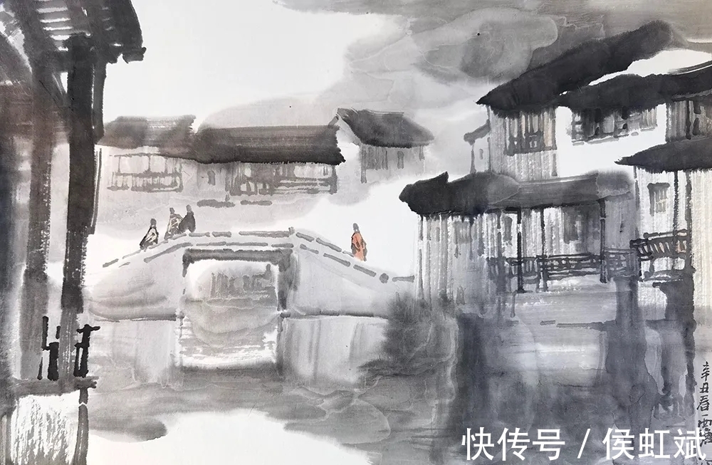 水墨山水画#辛丑写生|邹明水墨山水画