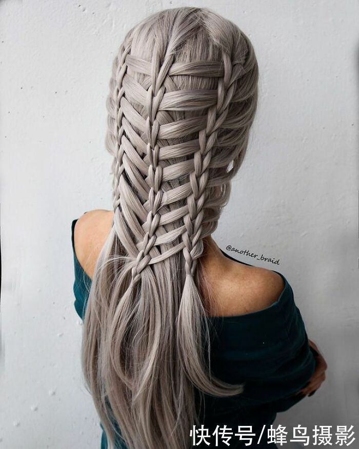 网红达人|65张编发照片,这哪是编头发分明是画画,图3这发型一次要半天
