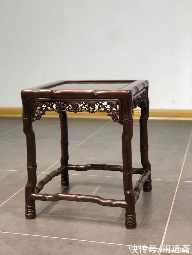 清秀|清秀文雅，竹节款方桌套装，大红酸枝红木家具