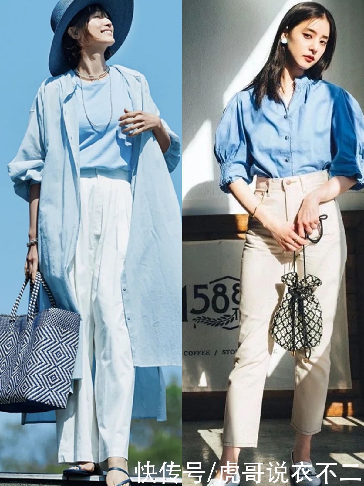 穿搭|40岁女人要想显年轻，初夏多穿蓝色系，好看的穿搭思路都在这里了