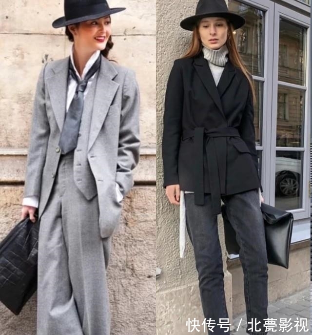 深灰色|早秋最时髦的配色：“浅灰+深灰”，气质高级，谁看了不说一声绝