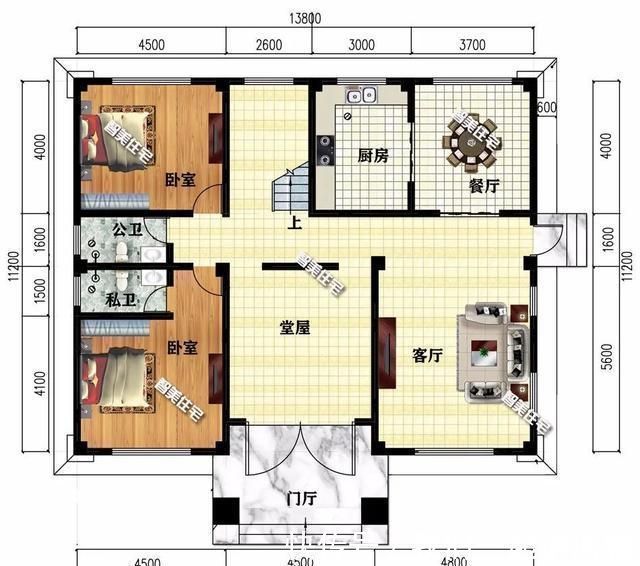 别墅|两栋宽138米的农村别墅,内带堂屋,第一栋外观对称设计